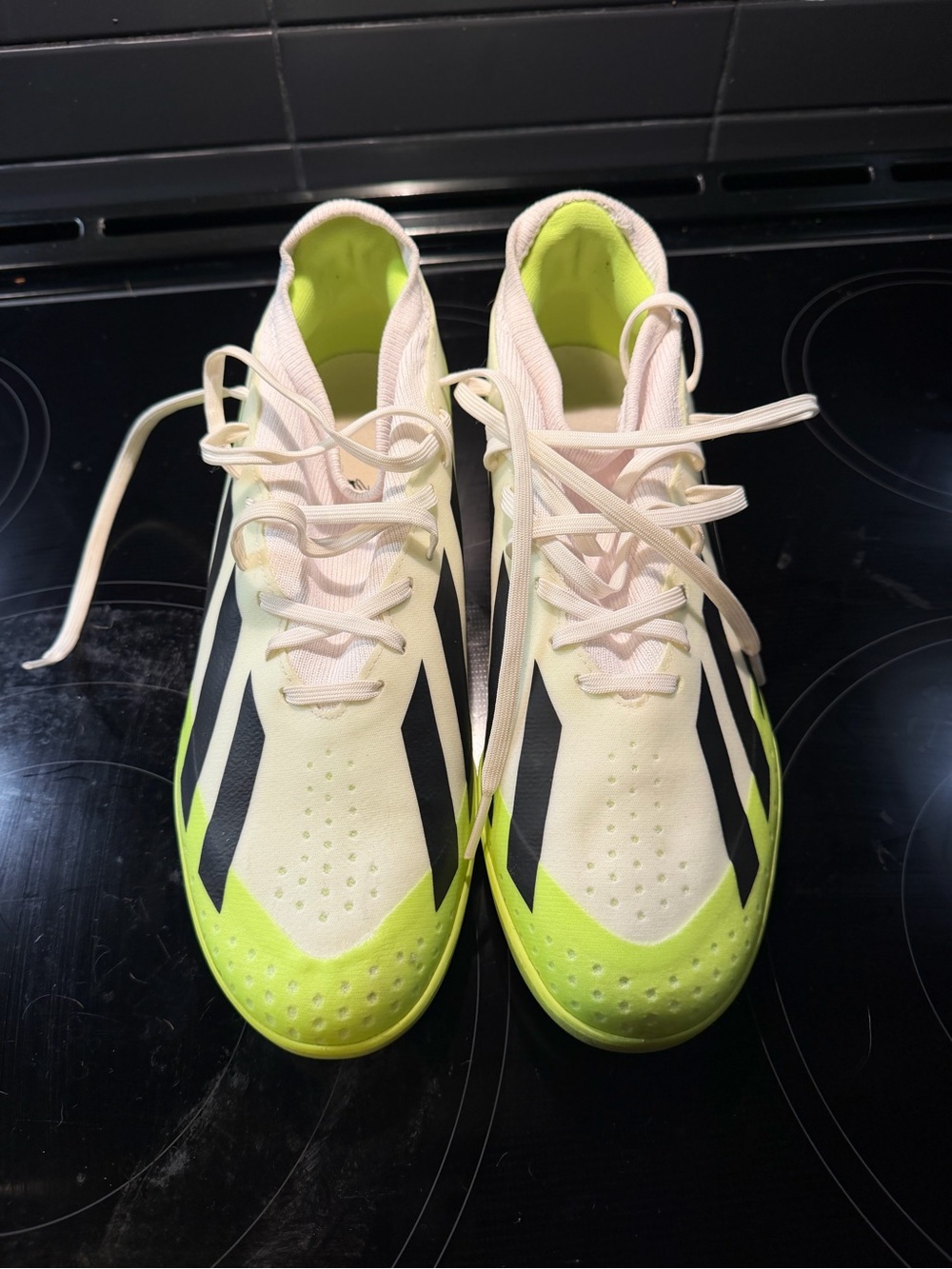 adidas X Crazyfast League Turf Soccer Shoes – White/Lucid Lemon/Core Black - Picture 4 of 5
